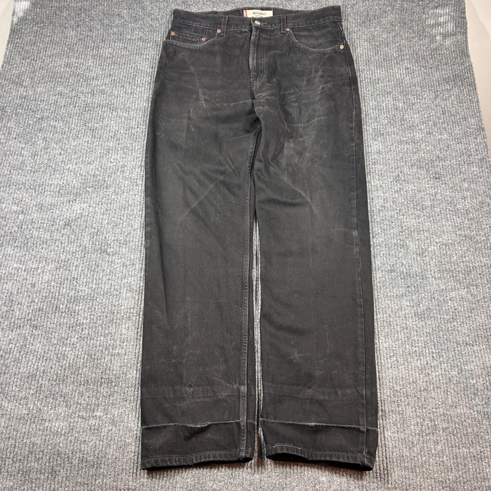 Vintage Levi's 505 Men's 38x34 Regular Fit Black Casual Faded Grunge Distressed - Picture 3 of 9